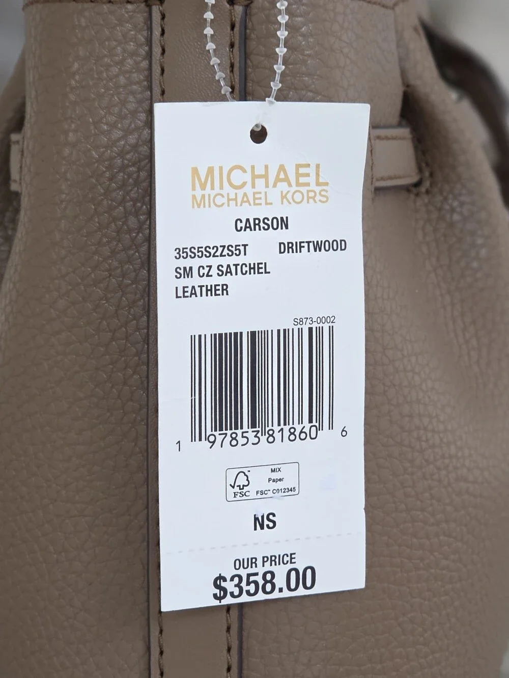 Michael Kors Carson Small Brown Satchel